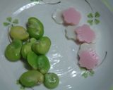 型抜きかまぼことそら豆のゆずわさび和え作り方1写真