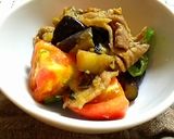トマトとシソ入り♡豚肉と茄子の味噌炒め作り方4写真