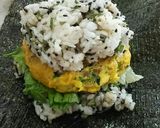 アサリとホウレン草の玉子焼きおにぎらず作り方6写真