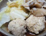 粉豆腐入り肉団子と白菜とまいたけの鍋作り方4写真
