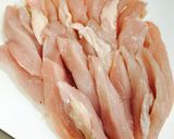 ムネ肉で簡単！スティック唐揚げ♪作り方1写真