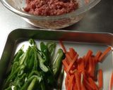 ブロックな挽肉ともやし炒め作り方2写真