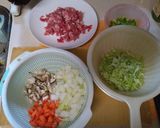 肉と野菜たっぷり☆半熟ふわふわオムレツ作り方1写真