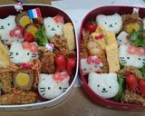 2015中学校運動会お弁当☆キティちゃん作り方1写真