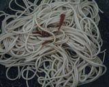 簡単(*^^*)お蕎麦ペペロンチーノ作り方4写真