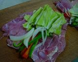 野菜たっぷりチキン巻き　和風味作り方1写真