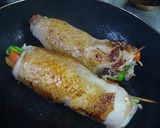 野菜たっぷりチキン巻き　和風味作り方3写真