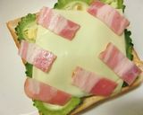 香ばしきなこ❂ゴーヤ×ベーコン和トースト作り方5写真