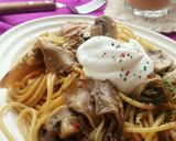 秋香る✾舞茸とチキンのソイソースパスタ作り方8写真