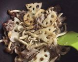 きのことれんこん豚肉の梅しょうゆ炒め作り方8写真