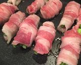 ニンニクの芽の豚バラ肉巻き作り方2写真