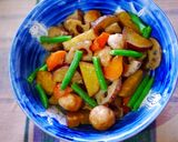 こっくり旨い秋野菜と鶏団子の筑前煮作り方10写真