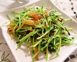 豆苗とさきいかのガーリック炒め作り方5写真