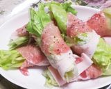 とろーりチーズの明太チーズレタス豚巻き♥作り方7写真