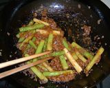 アスパラのたっぷり牛肉あん作り方5写真