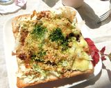ざく切りキャベツ 青海苔おかかトースト作り方5写真