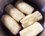 油揚げのひき肉くるくる煮作り方6写真