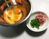 ベーコンとネギのだし巻き卵作り方1写真