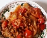 納豆 キムチ トマト丼作り方2写真