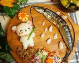 コリラックマ秋刀魚を釣り上げ夜ごはん作り方5写真