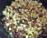 チョリソーとサツマイモのスープ作り方5写真