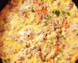 ひき肉の焼きっぱなしオムレツ作り方4写真