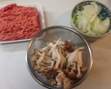 ★牛挽肉のクリームパスタ★作り方1写真