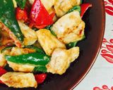 鶏胸肉ピーマンの胡麻味噌マヨ炒め❤️作り方6写真