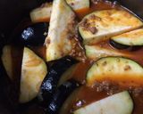 今日ランチ♥︎簡単ナスのミートチーズ焼き作り方5写真