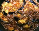 今日ランチ♥︎簡単ナスのミートチーズ焼き作り方6写真