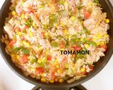 ルール健康フライパンでとまモンピューレ飯作り方5写真