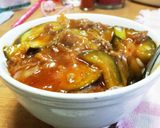 ズボラ丼！なすのマーボピリ辛丼作り方7写真