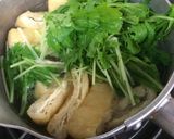 朝食 水菜と揚げの味噌汁作り方2写真