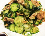 大量消費！簡単きゅうりと豚肉のゴマ和え作り方5写真