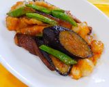 ホルモンとなすといんげんの炒め物♪作り方6写真