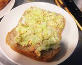 鮭フレークとキャベツのオープンサンド作り方4写真