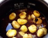 炊飯器でモッチモチ栗入りお赤飯作り方4写真