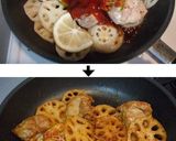 鶏肉と蓮根のケチャソース炒め☆作り方5写真