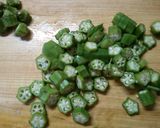 高野豆腐で 簡単！ オクラ餡のハンバーグ作り方6写真
