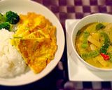 豆乳 グリーンカレーと タイ風オムレツ作り方4写真