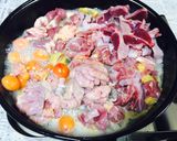 ハレの日の鶏すき。ヒネ鶏のすき焼き！作り方3写真
