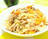 豚肉と野菜の黒酢炒め（玉葱・人参・もやし作り方4写真