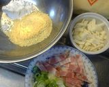 粉豆腐で、ベーコンとねぎのチヂミ風作り方1写真
