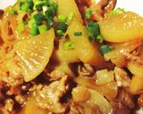 牛肉こま切れと大根玉ねぎの甘辛味噌炒め作り方10写真