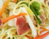 白菜ベーコン 彩り綺麗な塩焼きそば 簡単作り方3写真