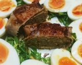 簡単！糖質オフ！ベーコン巻きハンバーグ作り方3写真