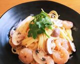 エビとマッシュルームのクリームパスタ作り方5写真