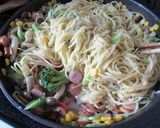 あり合わせ＆フライパンでクリームパスタ♡作り方3写真