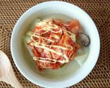 キムチのせ焼きクリームシチュー作り方2写真