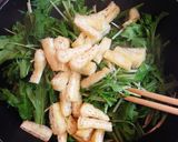 シャキシャキ水菜の巣ごもり卵作り方3写真